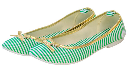 Ballet flats striped with bow
