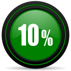 10 percent green icon sale sign