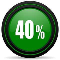 40 percent green icon sale sign