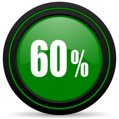 60 percent green icon sale sign
