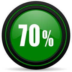70 percent green icon sale sign