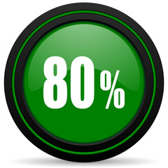 80 percent green icon sale sign