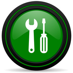 tools green icon service sign
