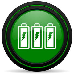 battery green icon power sign