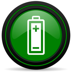 battery green icon power sign