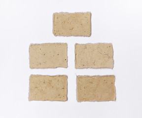Natural paper card on white background