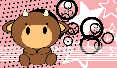 cute baby bull background in vector format
