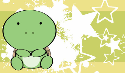 cute baby turtle background in vector format