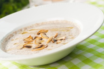 Soup, mushroom, dinner.