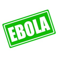 EBOLA white stamp text on green background