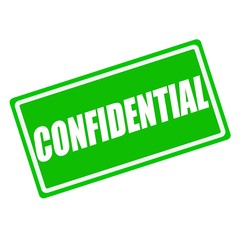 Confidential white stamp text on green background