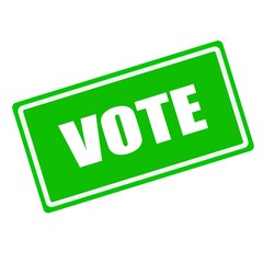 Fototapeta premium Vote white stamp text on green background