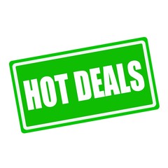 Hot deals white stamp text on green background