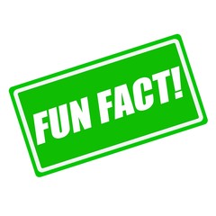 Fun fact white stamp text on green background