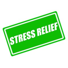 Stress relief white stamp text on green background