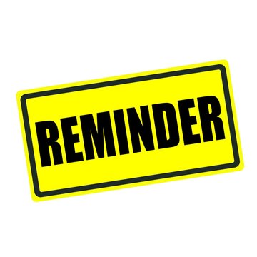 Reminder back stamp text on yellow background