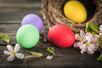 Fototapeta na wymiar Easter, egg, basket.
