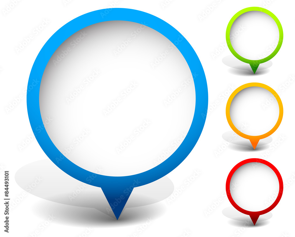 Aufkleber circular map marker, map pin icon. blank space. vector