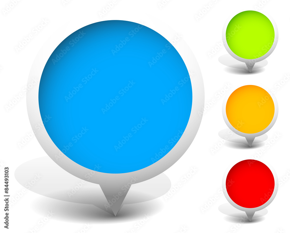 Aufkleber Circular map marker, map pin icon. blank space. vector