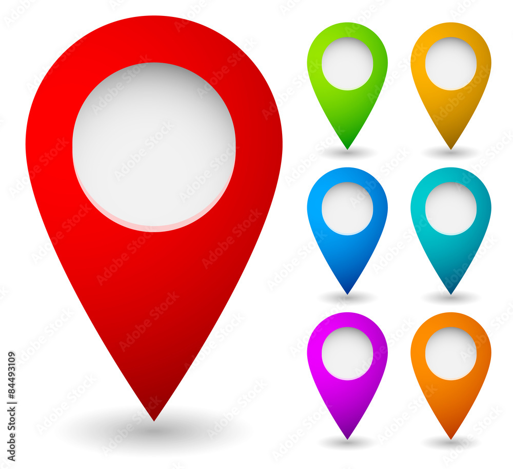 Leinwandbilder map marker, map pin vector. map markers with circles with blank