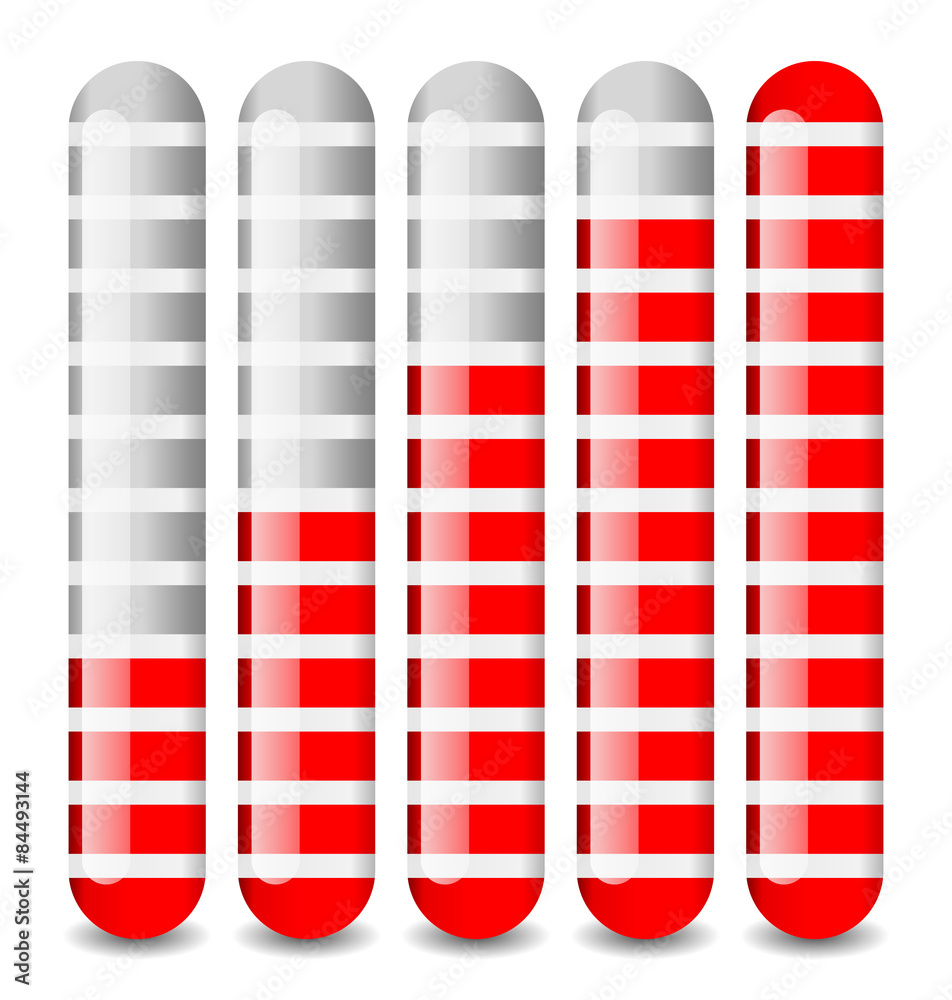 Poster Vertical bars set at different levels. Level indicators.