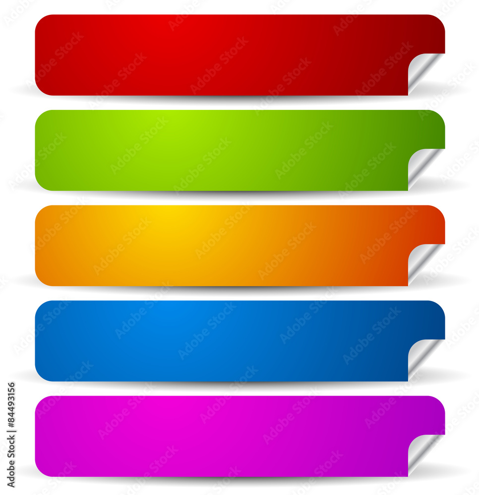Leinwandbilder peeling rounded rectangle stickers with empty space. vector.