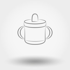 Baby cup line icon.