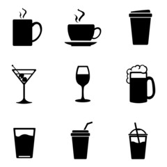Vector Set of Drinks Icons