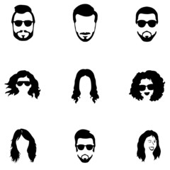 Vector Set of Hairstyles Icons