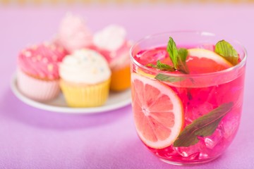 Pink, cocktail, cold.
