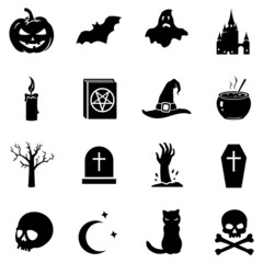 Obraz premium Vector Set of Halloween Icons