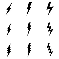 Vector Set of Thunder Lighting Icons