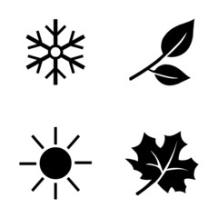 Vector Set of Seasons Icons.