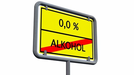 0,0% / Alkohol - Schild