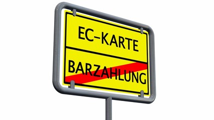 EC-Karte / Barzahlung - Schild