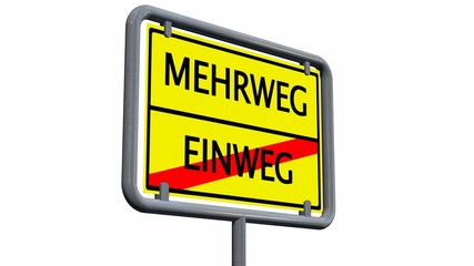 Mehrweg / Einweg - Schild
