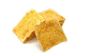 garlic bread against white background