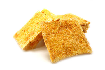 garlic bread against white background