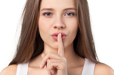 Fototapeta premium Secret, shh, finger.