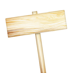 Wooden sign isolated on white