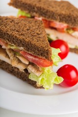 Sandwich, Eggs, Bacon Lettuce And Tomato.