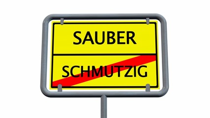 sauber / schmutzig - schild