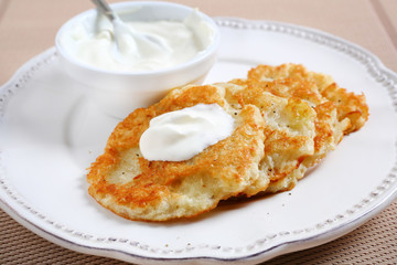 Potato pancakes on a plate