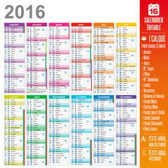 Calendrier 2016 - Multicalques 