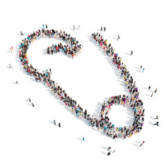  people in the shape of pins.