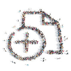 people in the shape of a sheet  paper, writing.