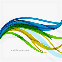 Green blue wave lines