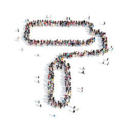 people in the shape of a paint roller.