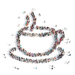 people in the shape of coffee cup.