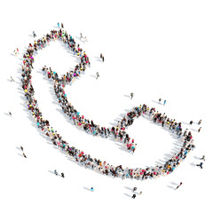 people in the shape of a handset.